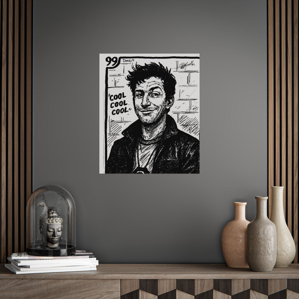 Jake Peralta Hand-Drawn 'Cool Cool Cool' Noir Portrait Print