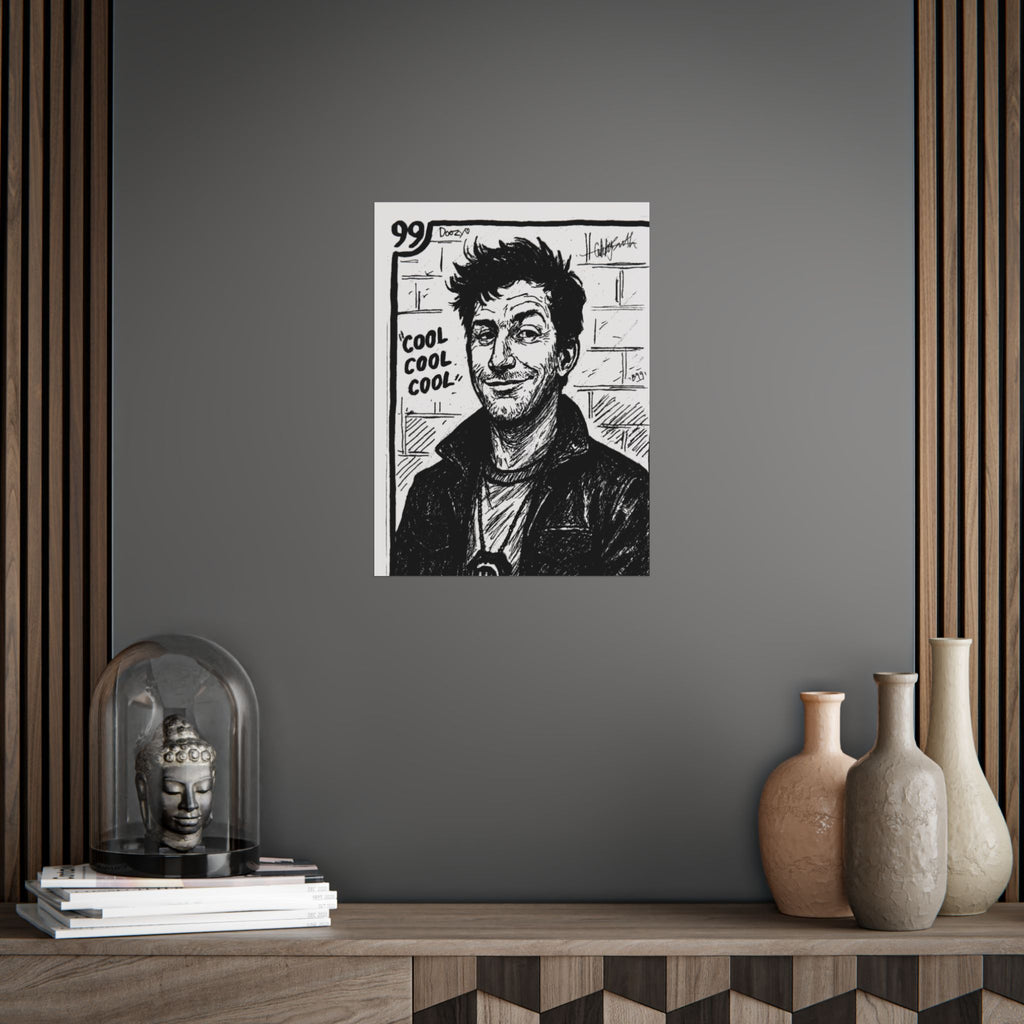 Jake Peralta Hand-Drawn 'Cool Cool Cool' Noir Portrait Print