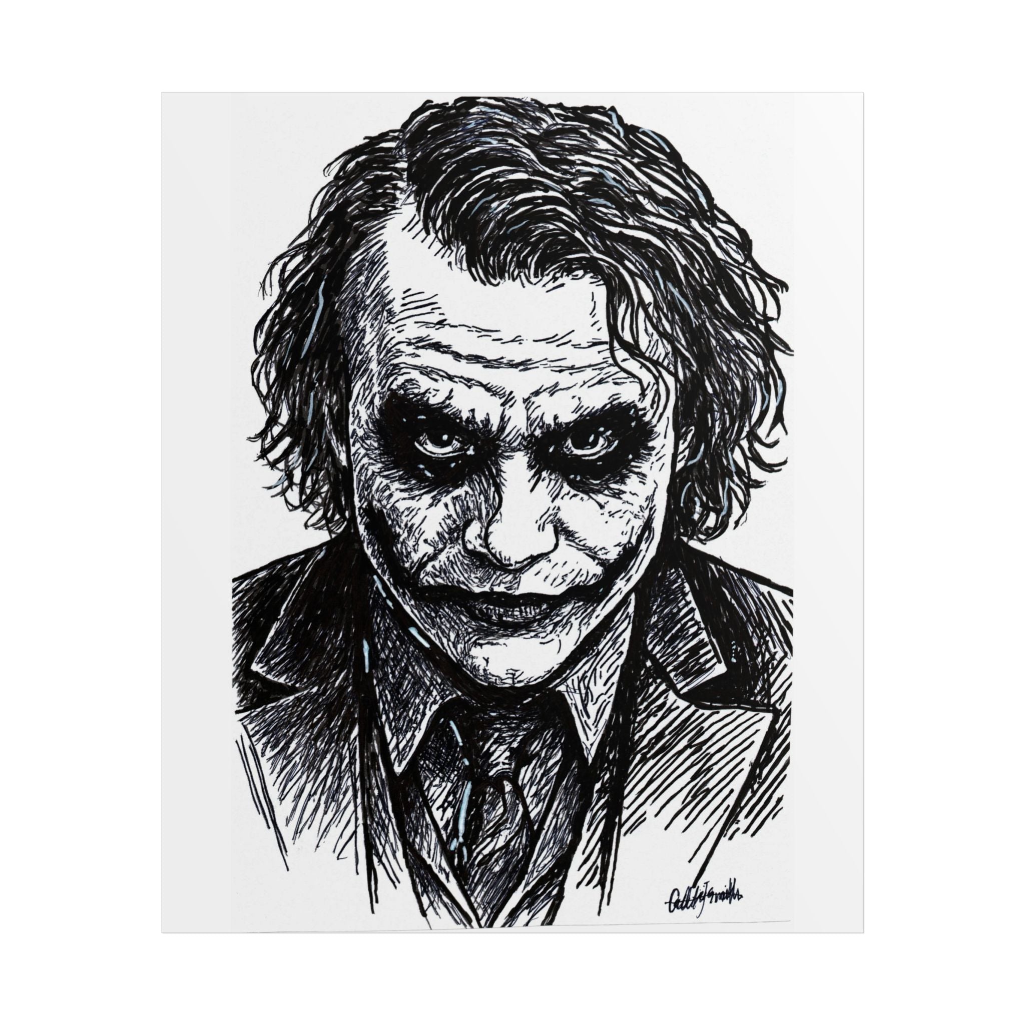 Sketch Portrait Poster — Dark Joker-Inspired Character Art (Unframed)