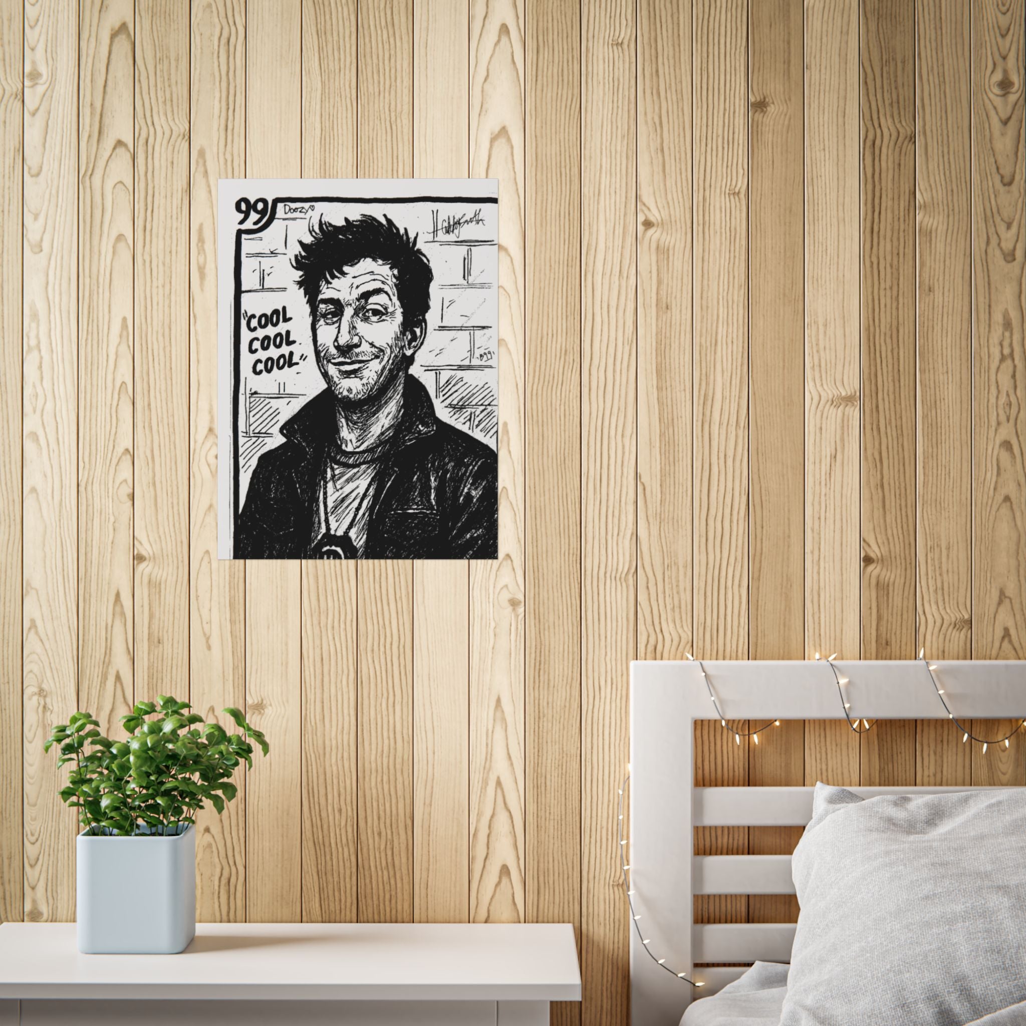 Jake Peralta Hand-Drawn 'Cool Cool Cool' Noir Portrait Print