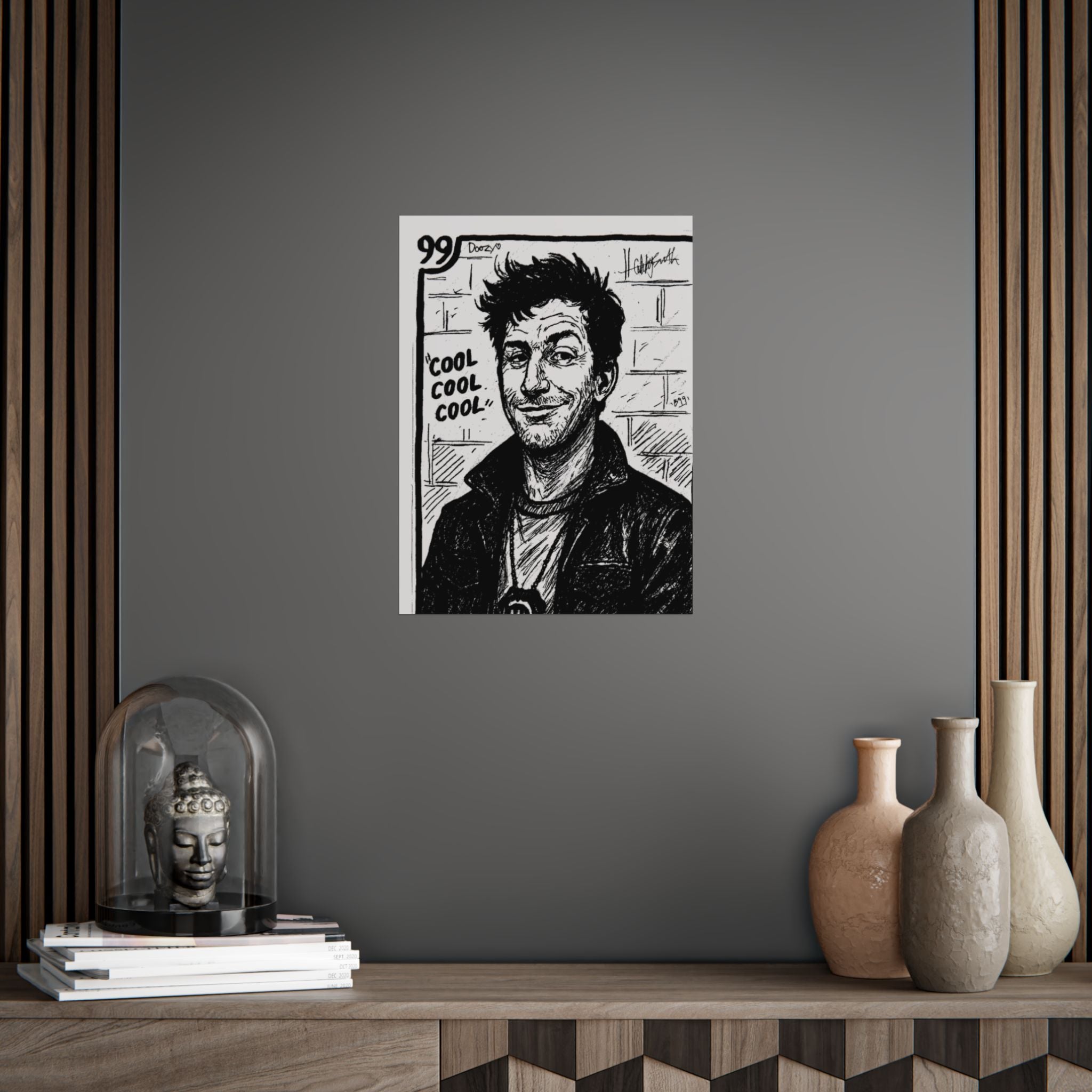 Jake Peralta Hand-Drawn 'Cool Cool Cool' Noir Portrait Print