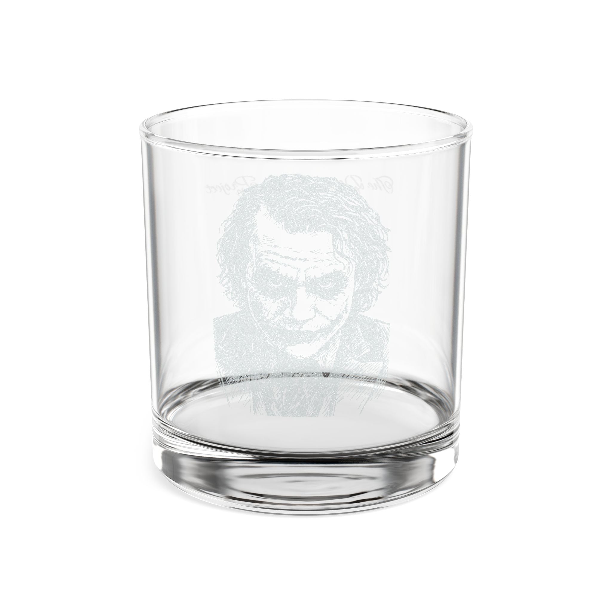Engraved Joker Portrait Whiskey Glass — 10.5oz Rocks Tumbler