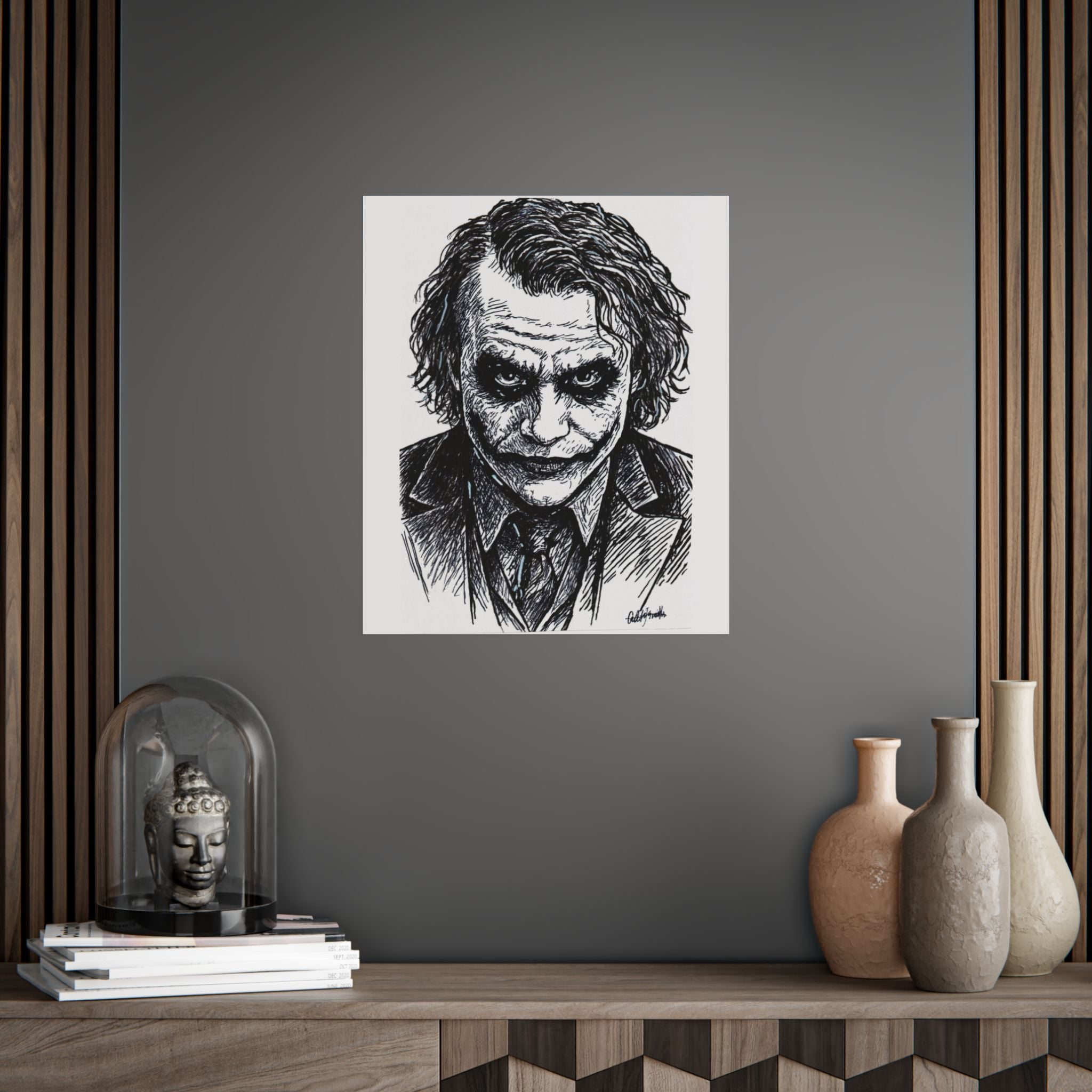 Sketch Portrait Poster — Dark Joker-Inspired Character Art (Unframed)