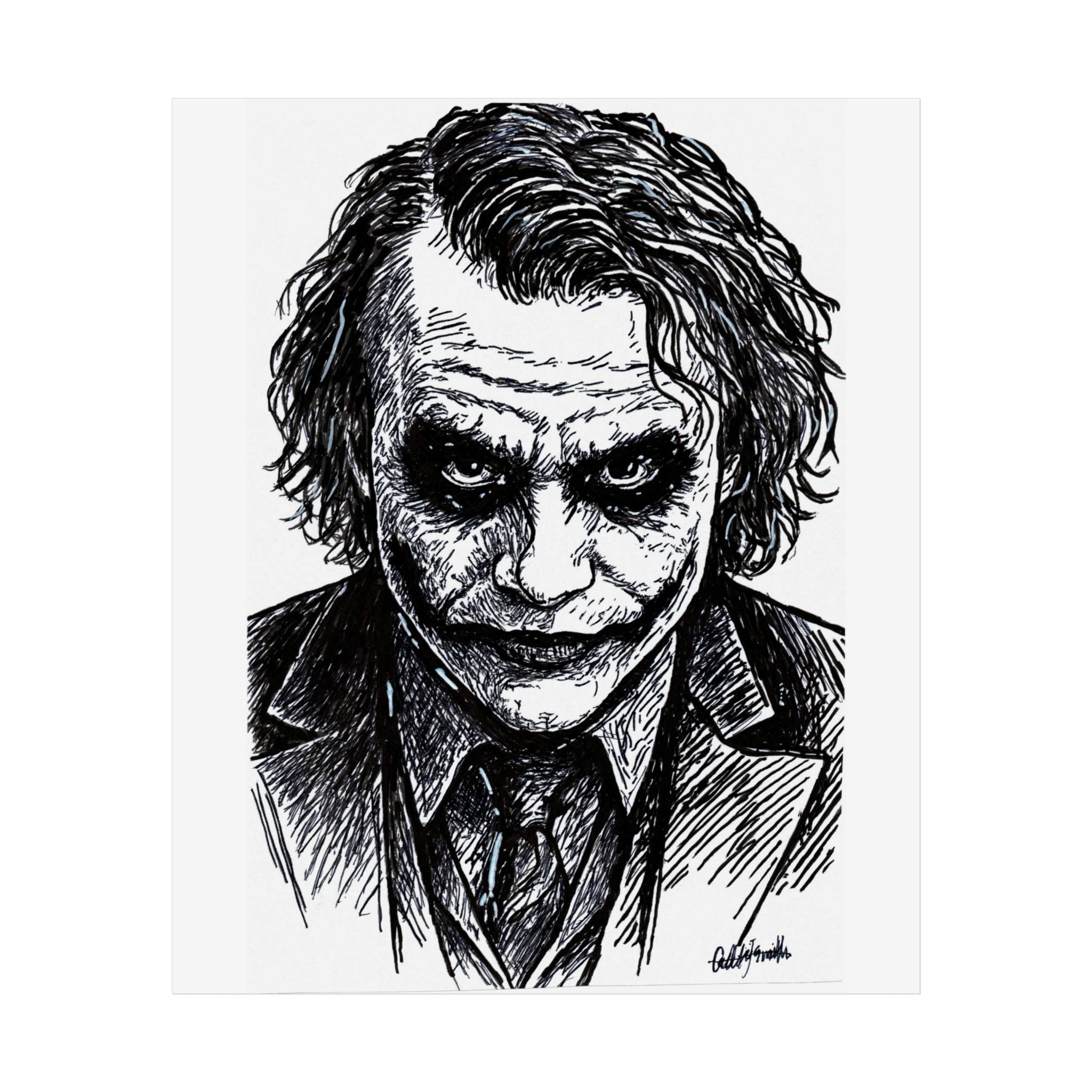 Sketch Portrait Poster — Dark Joker-Inspired Character Art (Unframed)
