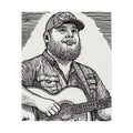 Guitarist Portrait Poster — Hand-Drawn Country Music Art Print